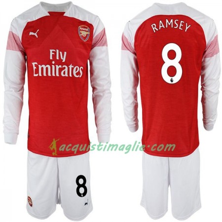 Divisa di Calcio Arsenal Aaron Ramsey 8 Bambino Prima 2018/2019 Manica Lunga